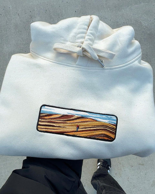 Dessert embroidery on white hoodie