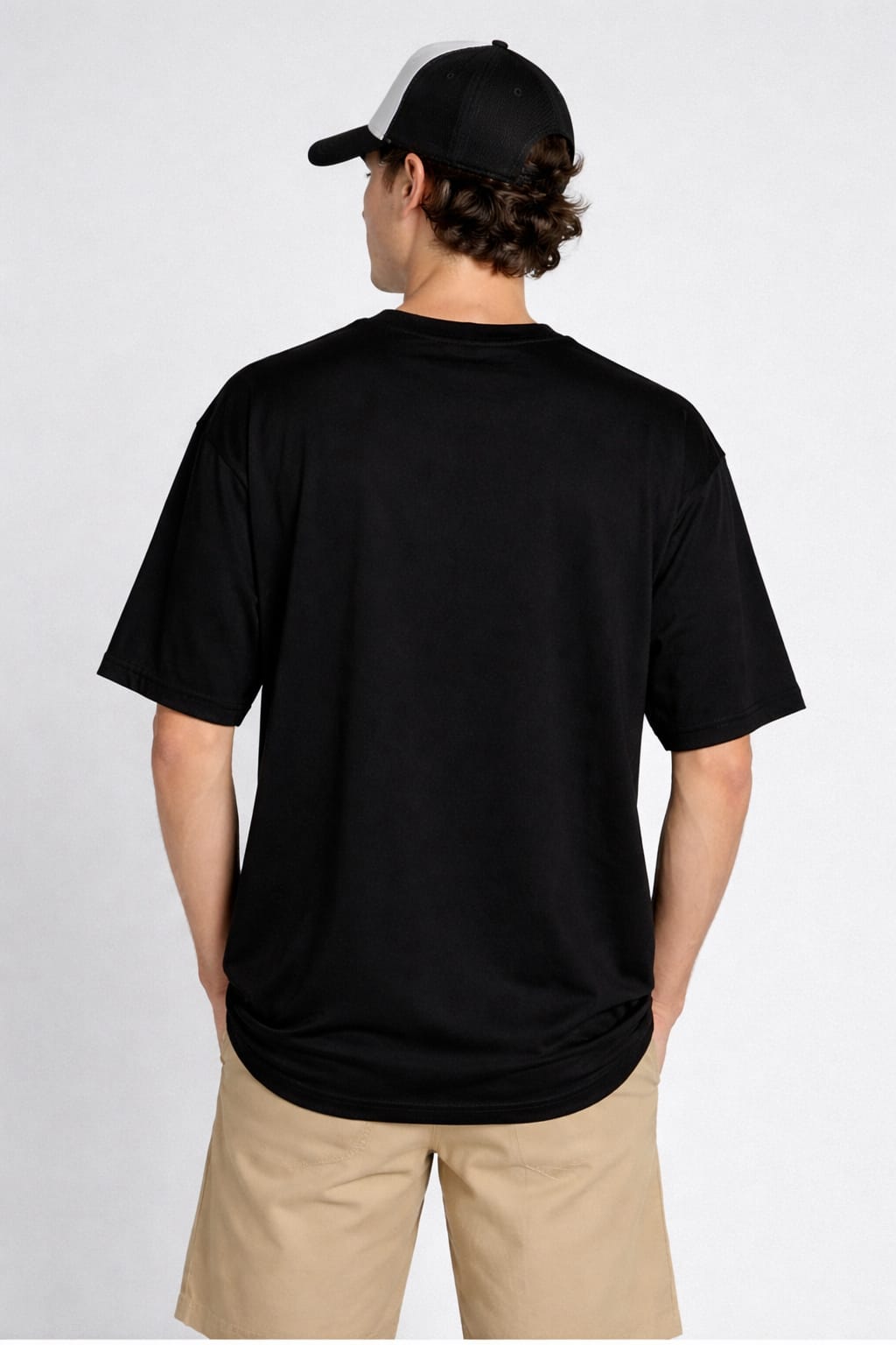 White oversized cotton t-shirt by Wraperers back view